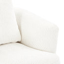 360° Swivel Barrel Sofa Chair with Throw Pillow, Chenille Upholstered Accent Chair, Beige, 38.2'