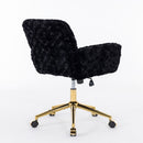 Office Chair, Artificial Rabbit Hair Home Office Chair With Metal Base, Adjustable Desk Chair Swivel Office Chair, Vanity Chair by Unique Piece Furniture