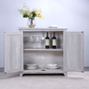 Elegant Sideboard With 2 Acrylic Mirrored Doors, Adjustable Shelf Storage by HouseOfZazla