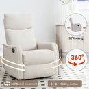 Heat Massage Manual Recliner Chair with Rocker and Swivel