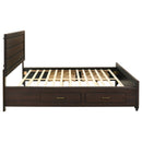 Kauffman - Queen Storage Panel Bed With Side Drawers - Dark Brown