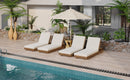 Outdoor Chaise Lounge Chair with 6-Position Adjustable Backrest,Acacia solid wood,TEAK COLOR
