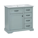 36" Bathroom Vanity With Sink, 2 Tip Out Drawers, Soft Close Hinges by HouseOfZazla