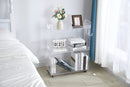 Acrylic Rolling Side Table - 3 Tiers End Table with Lockable Wheels - Small Clear Table for Living Room