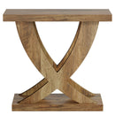 End Table With Cross Fishtail Support For Living Room - Brown by HouseOfZazla