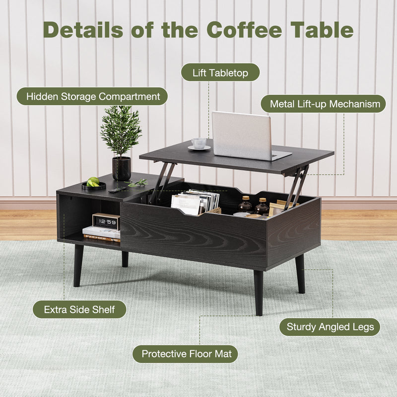 Walker Edison | Lift Top Coffee Table Desk with Storage