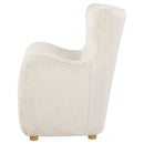 Thornton Faux Fur Upholstered Wingback Lounge Accent Chair Cream