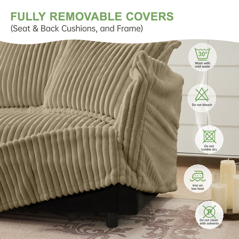 Slipcovered Long Sofa - 4 Seater Couch, photo 5 of 10