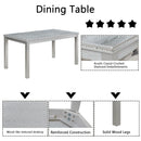 Dining Table Set With Crystal Decoration And Upholstered Chairs by Unique Piece Furniture