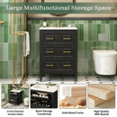 Bathroom Vanity With Sink, Free Standing Single Set, 3 Drawer Storage Cabinet