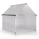 6x8 FT Polycarbonate Greenhouse, Outdoor Walk-in Green House with Vent Window, Hinged Door, Rain Gutter, Heavy-Duty Aluminum Hot House for Backyard Garden