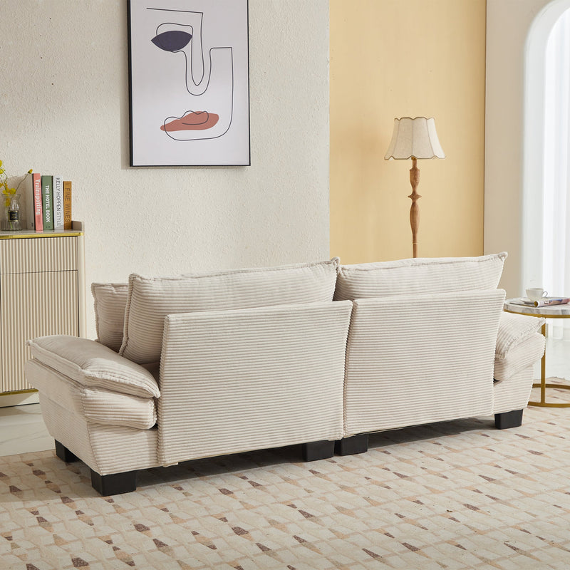 Walker Edison | Corduroy Cloud Loveseat Couch