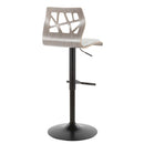 Folia - Mid Century Modern Adjustable Barstool With Swivel & Rounded T Footrest (Set of 2) by HouseOfZazla