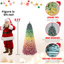 6ft Rainbow Gradient Flocked PVC Christmas Tree