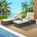 Outdoor Chaise Lounge Chair Set of 2 with Storage and Cushions by HouseOfZazla