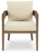 Serene Bay - Arm Chair With Cushion (Set of 2) - Dark Brown / White