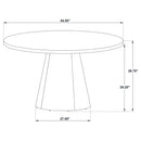 Franklin 54-inch Round Wood Pedestal Base Dining Table Dark Brown