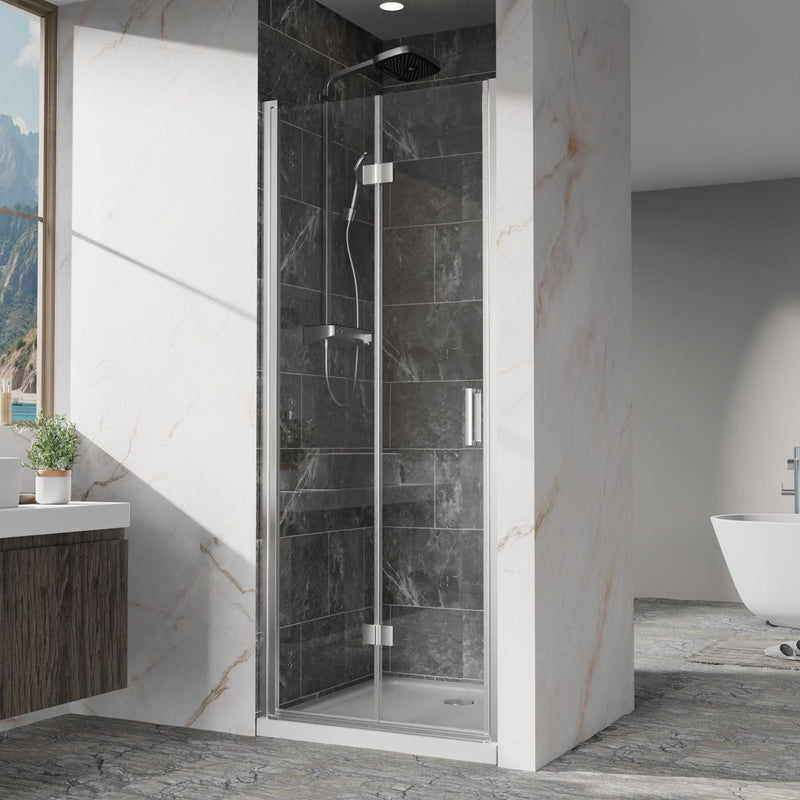 Frameless Bi Fold Shower Doors 30" W X 72" H - Chrome, photo 2 of 10