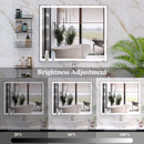 LED Bathroom Vanity Mirror Wall Mounted Adjustable / Warm / Natural Lights Anti-Fog Touch Switch With Memory Modern Smart Large Bathroom Mirrors
