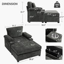 Modern Oversized Chair With Ottoman, Cupholders And USB Charging Ports