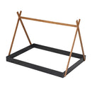 Full Size Tent Floor Bed With Triangle Structure, Low Profile Design - Black / Brown by HouseOfZazla