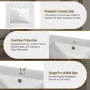 Elegant Bathroom Vanity With Ceramic Sink, Soft Close Door, Adjustable Shelf by HouseOfZazla