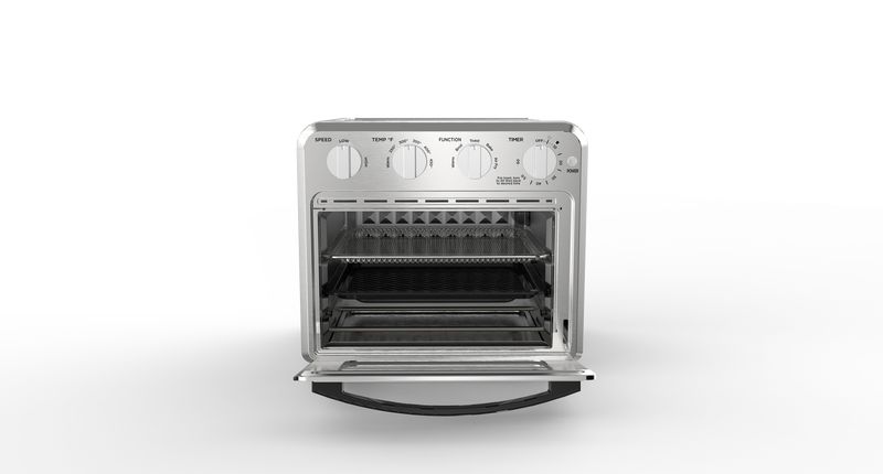 Geek Chef Air Fryer Toaster Oven Combo, 4 Slice Toaster Convection Air Fryer Oven Warm, Broil, Toast, Bake, Air Fry, Oil-Free, Accessories Included, Stainless Steel, Silver (16QT Air Fryer Oven)