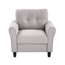 35" Modern Living Room Armchair Linen Upholstered Couch Furniture for Home or Office, Light Grey,(1-Seat,)