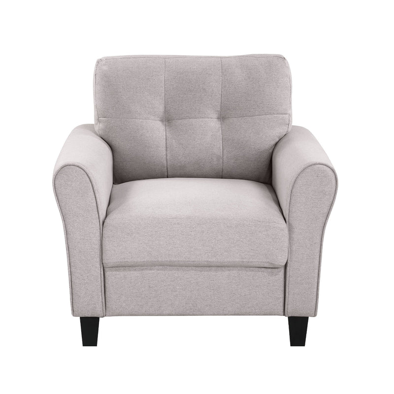 35" Modern Living Room Armchair Linen Upholstered Couch Furniture for Home or Office, Light Grey,(1-Seat,)