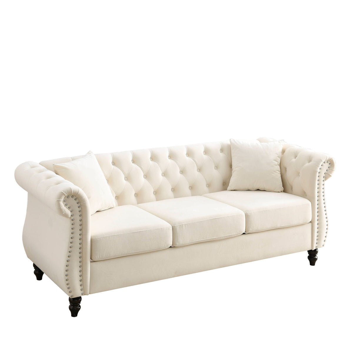 Chesterfield Sofa With Rolled Arms And Nailhead Trim, photo 11 of 40
