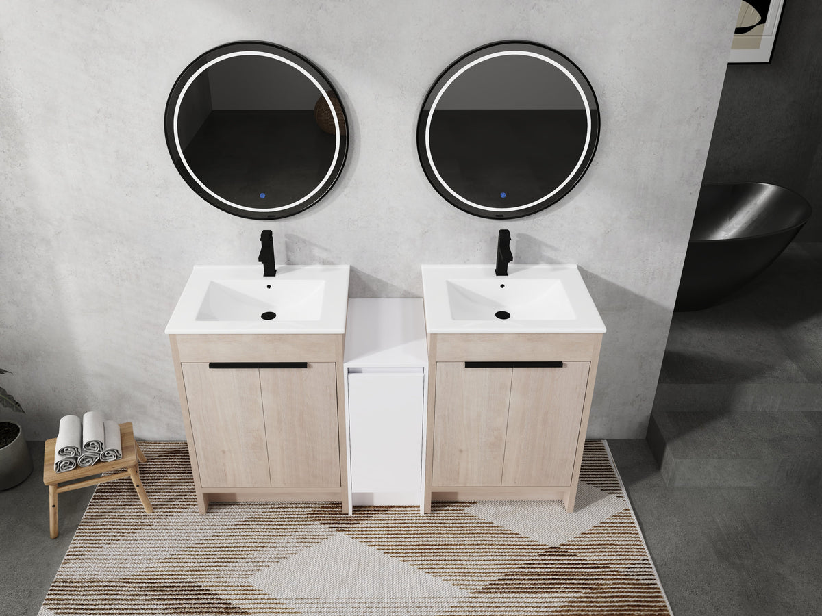 60 Inch Freestanding Bathroom Vanity with Ceramic Sink, photo 4 of 10