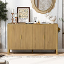 U_STYLE Modern 57.5" Stripe Door Storage Cabinet