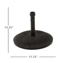 Stylish Concrete Umbrella Base With Iron Support Pole - Black by HouseOfZazla