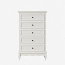 5 Drawer Tall Wide Chest Of Drawers - White by HouseOfZazla