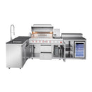Outdoor Kitchen Island 95.8 Inch 6+1 Burner Propane Gas BBQ Grill 95500 BTU 304 Stainless Steel by HouseOfZazla