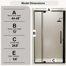 Semi Frameless Pivot Hinged Shower Door, Reversible Design by HouseOfZazla