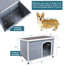 Medium Wooden Outdoor Dog House, Waterproof Roof, Elevated Floor, Adjustable Plastic Feet by HouseOfZazla