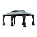 12'x18' Hardtop Gazebo with Resin Roof, Curtains, and Mosquito Netting by HouseOfZazla