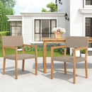 Outdoor Dining Chairs for Patios and Gardens (Set of 2) - Light Brown Multi / Light Teak
