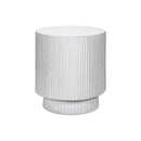 Round Accent Table, Indoor Outdoor - White by HouseOfZazla