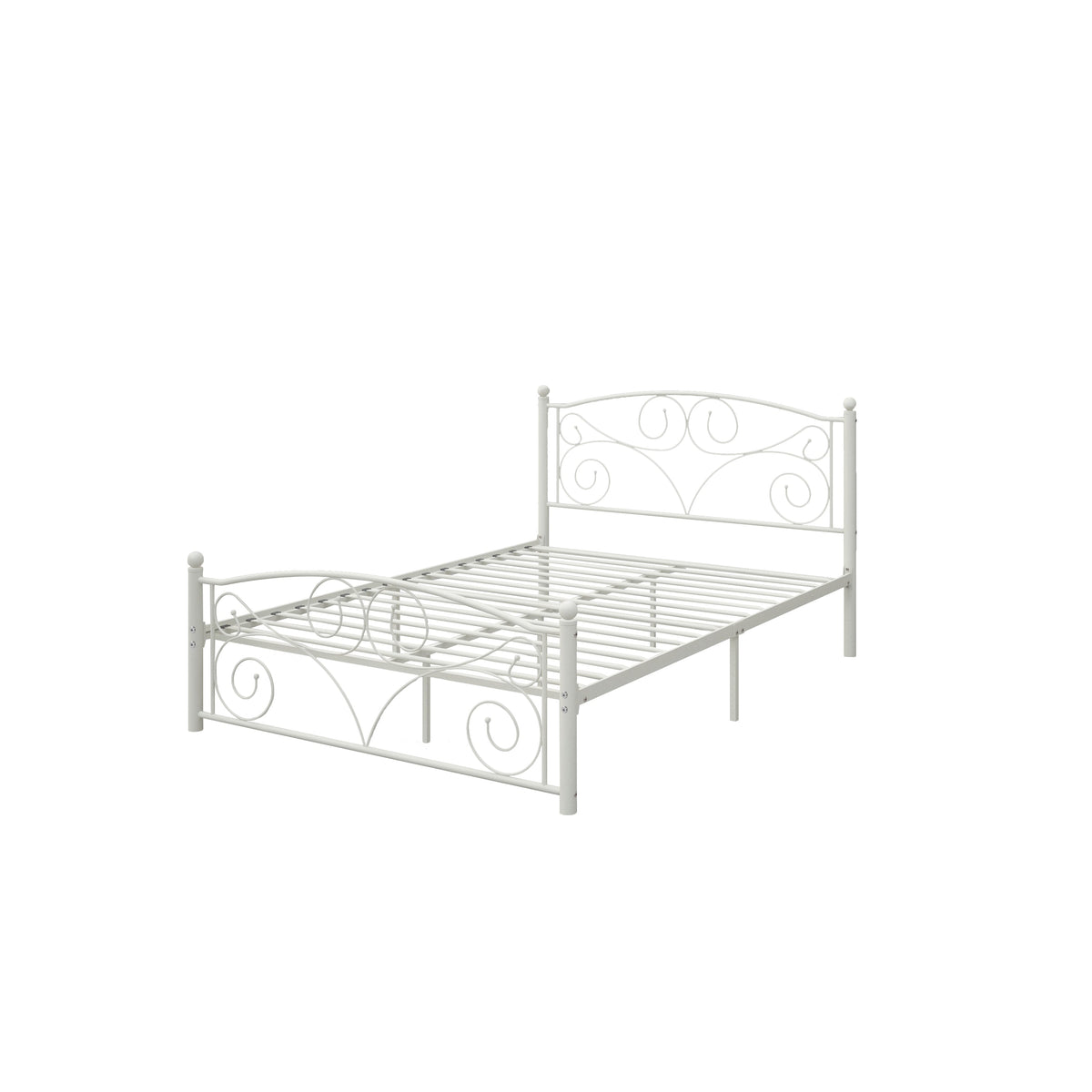 Full Size Unique Flower Sturdy System Metal Bed Frame with Headboard, photo 4 of 10