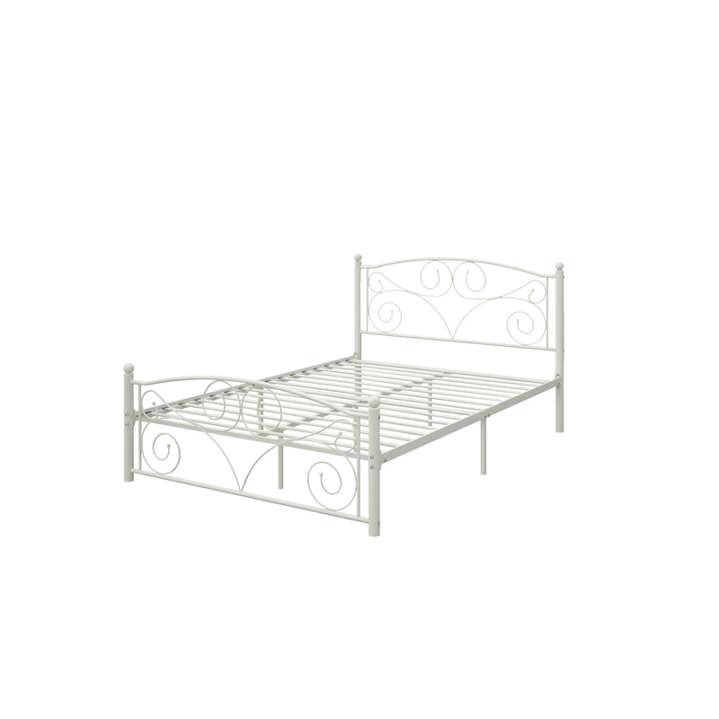 Full Size Unique Flower Sturdy System Metal Bed Frame with Headboard, photo 4 of 10