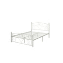 Full Size Unique Flower Sturdy System Metal Bed Frame with Headboard