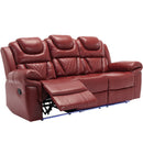 Home Theater Seating Manual Recliner Chair With Center Console And Led Light Strip For Living Room by HouseOfZazla