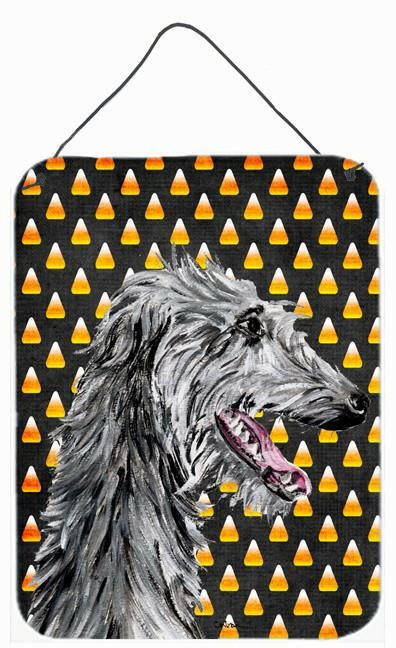 Scottish Deerhound Candy Corn Halloween Wall or Door Hanging Prints SC9669DS1216