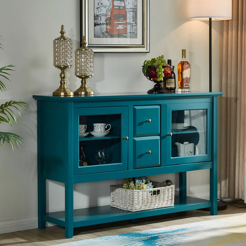52" Modern Sideboard Storage with Adjustable Shelves, Sideboard Buffet Cabinet with 2 Doors, Credenzas for Dining Room, Living Room, Entryway
