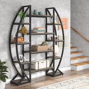 Triple Wide Oval Etagere Bookcase With Shelves For Living Room by HouseOfZazla
