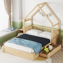 House Style Platform Bed With Guardrail And 2 Drawers by HouseOfZazla