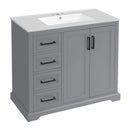 Bathroom Vanity With Sink, Soft Close Doors, Adjustable Shelf & 3 Drawers by HouseOfZazla