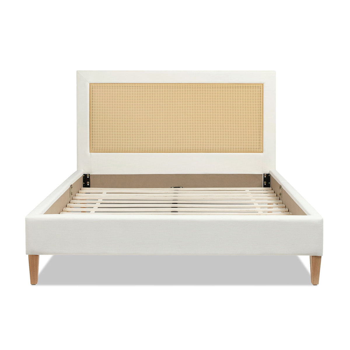 Haley - Upholstered Cane Back Platform Bed, photo 2 of 11